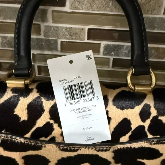 Coach Rogue Top Handle In Haircalf with Leopard Print NWT - Picture 10 of 11